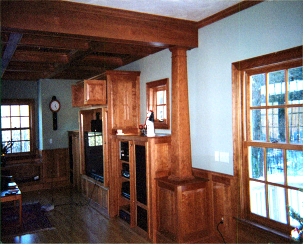 Treehouse Woodworking Custom Home Entertainment Center, Column, Ceilings