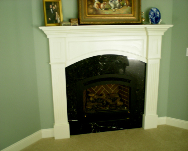 Treehouse Woodworking painted mantel crown molding